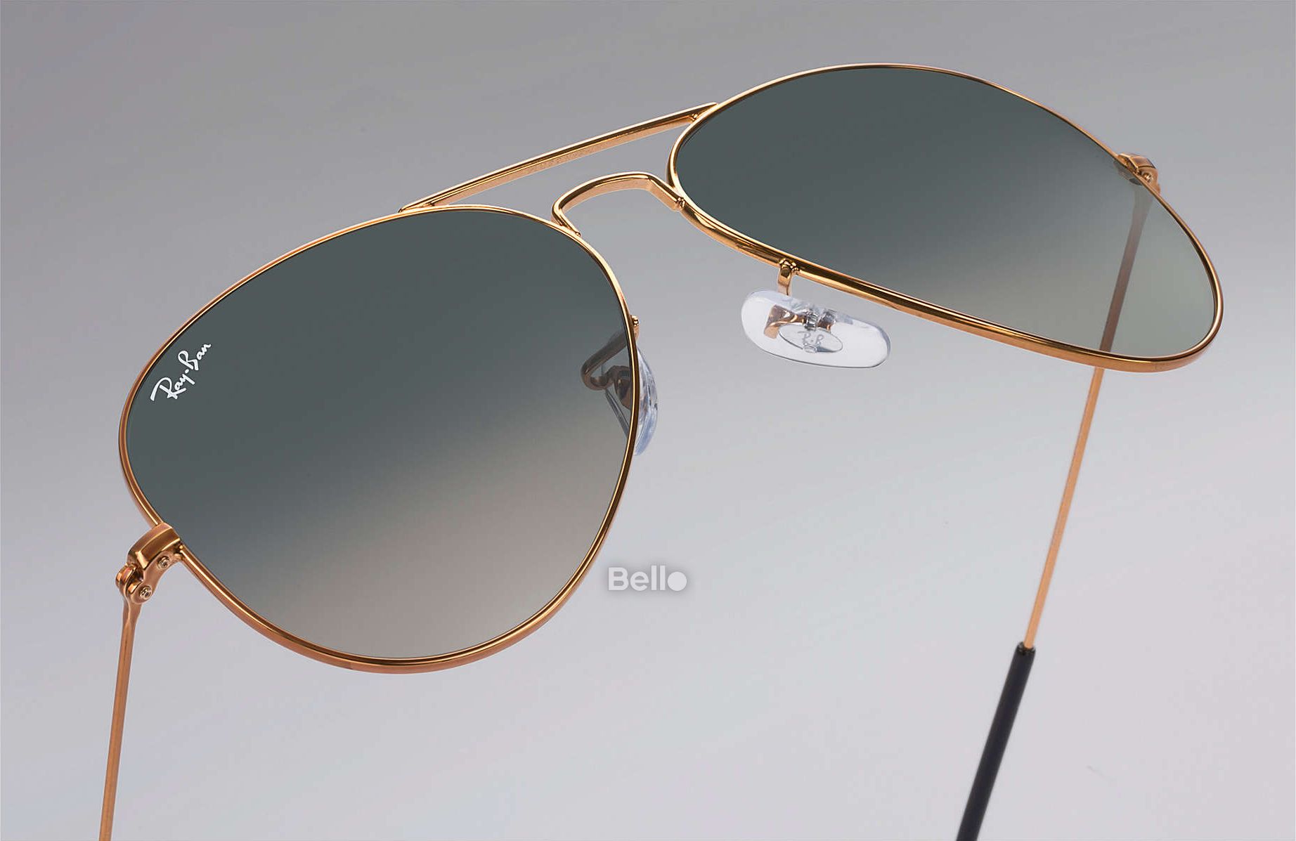 RB3025 197/71 Kính râm Ray-Ban chính hãng Ray-Ban Aviator Gradient Gọng vàng, mắt xám gradient