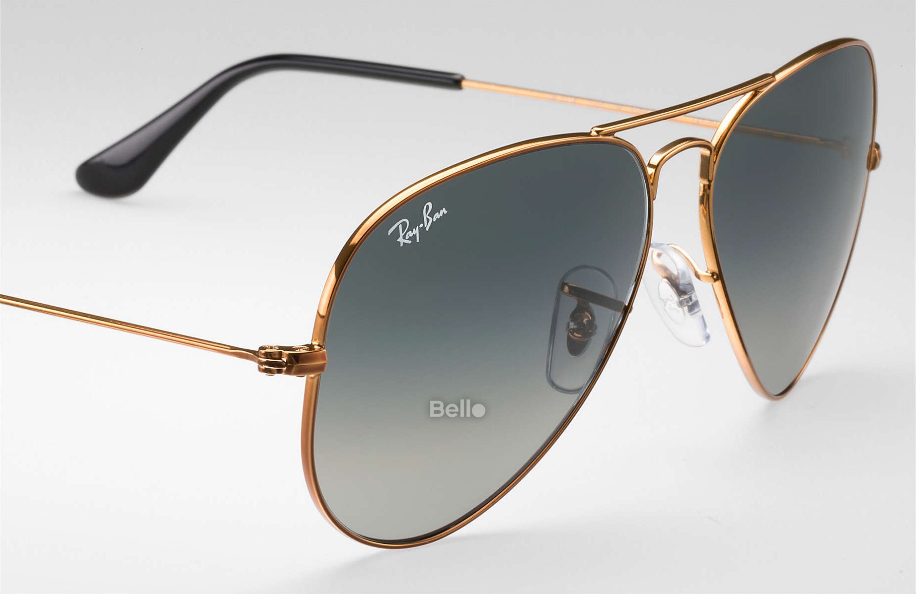 RB3025 197/71 Kính râm Ray-Ban chính hãng Ray-Ban Aviator Gradient Gọng vàng, mắt xám gradient