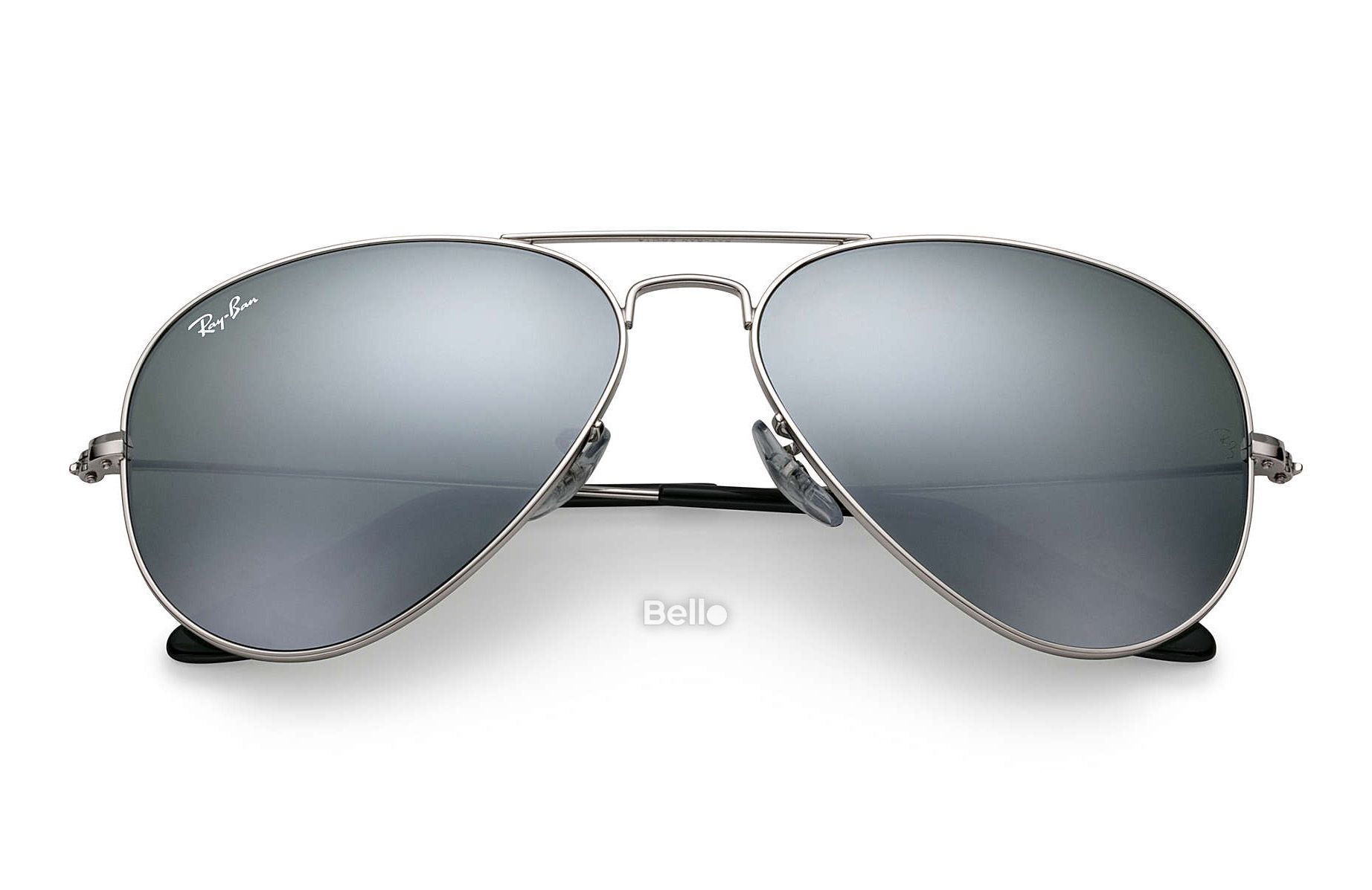 RB3025 W32/77 Kính râm Ray-Ban chính hãng Ray-Ban Aviator Flash Lenses Gọng bạc, mắt tráng gương bạc