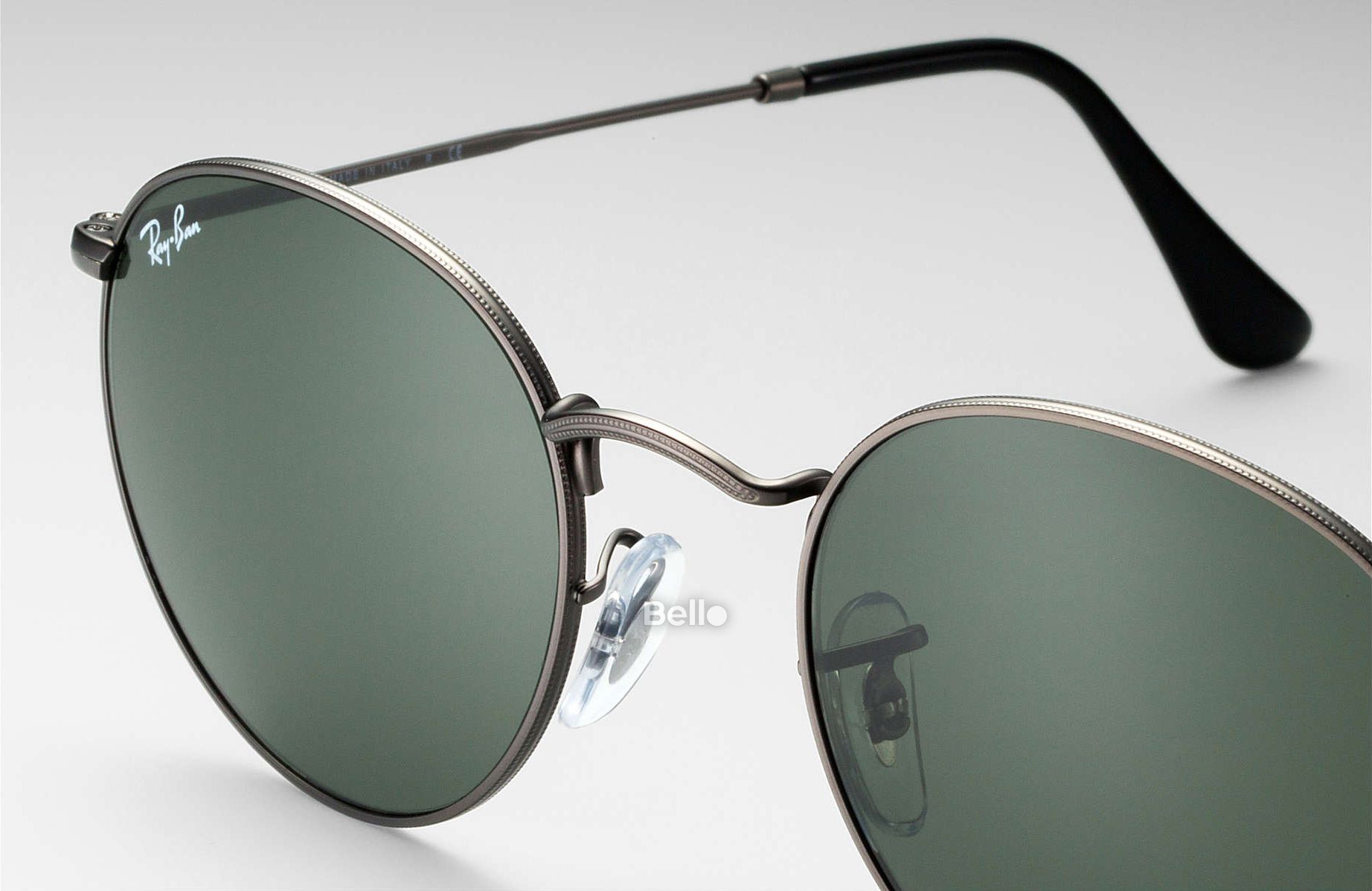 RB3447 029 Kính râm Ray-Ban chính hãng Ray-Ban Round Metal Gọng màu thuốc súng, mắt xanh đen G-15