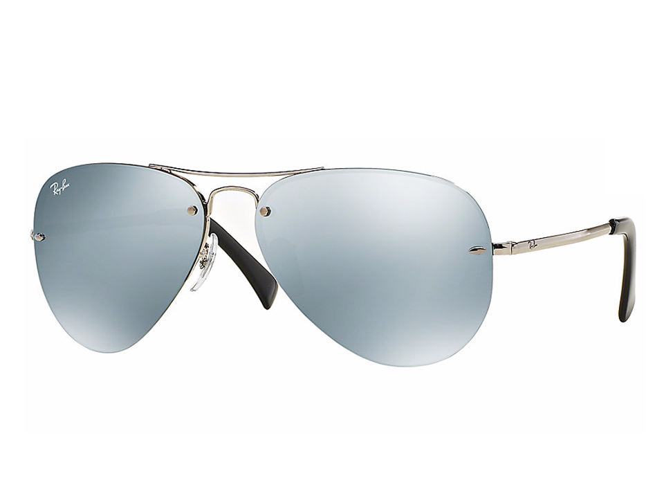 RB3449 003/30 59-14 Kính râm Ray-Ban chính hãng RAY-BAN AVIATOR gọng bạc, mắt tráng gương bạc