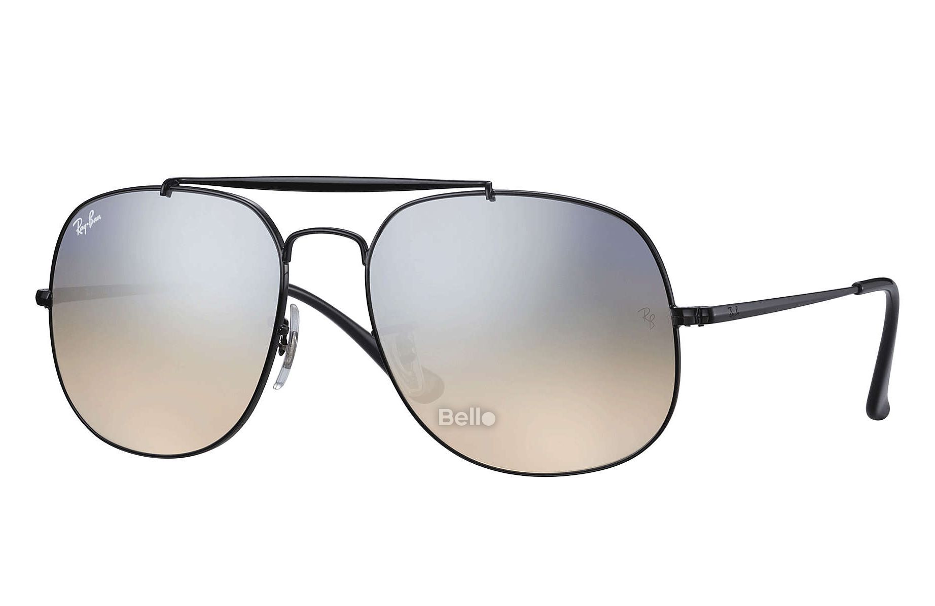RB3561 002/9U Kính râm Ray-Ban chính hãng Ray-Ban General Gọng đen, mắt tráng gương bạc gradient