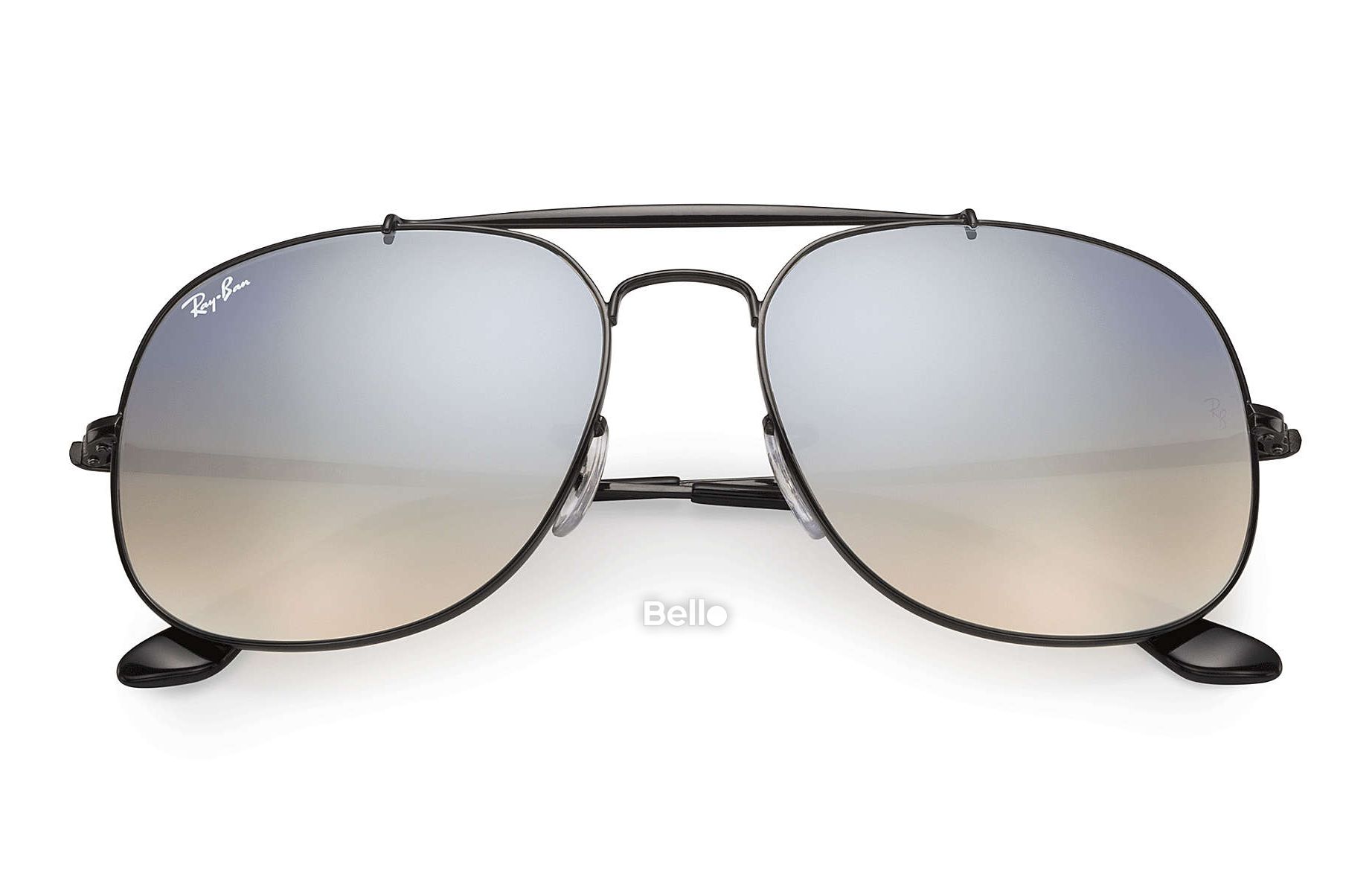 RB3561 002/9U Kính râm Ray-Ban chính hãng Ray-Ban General Gọng đen, mắt tráng gương bạc gradient