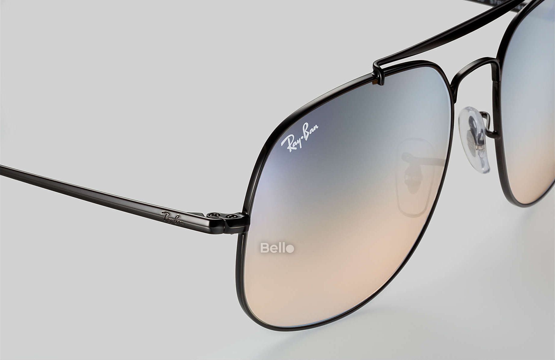 RB3561 002/9U Kính râm Ray-Ban chính hãng Ray-Ban General Gọng đen, mắt tráng gương bạc gradient
