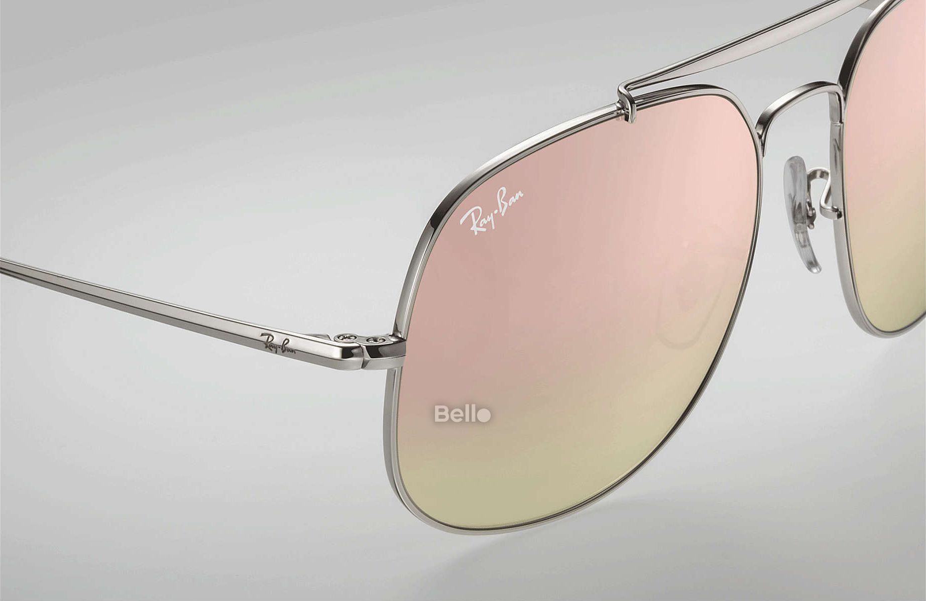 RB3561 003/7O Kính râm Ray-Ban chính hãng Ray-Ban General Gọng màu bạc, mắt tráng gương màu đồng gradient