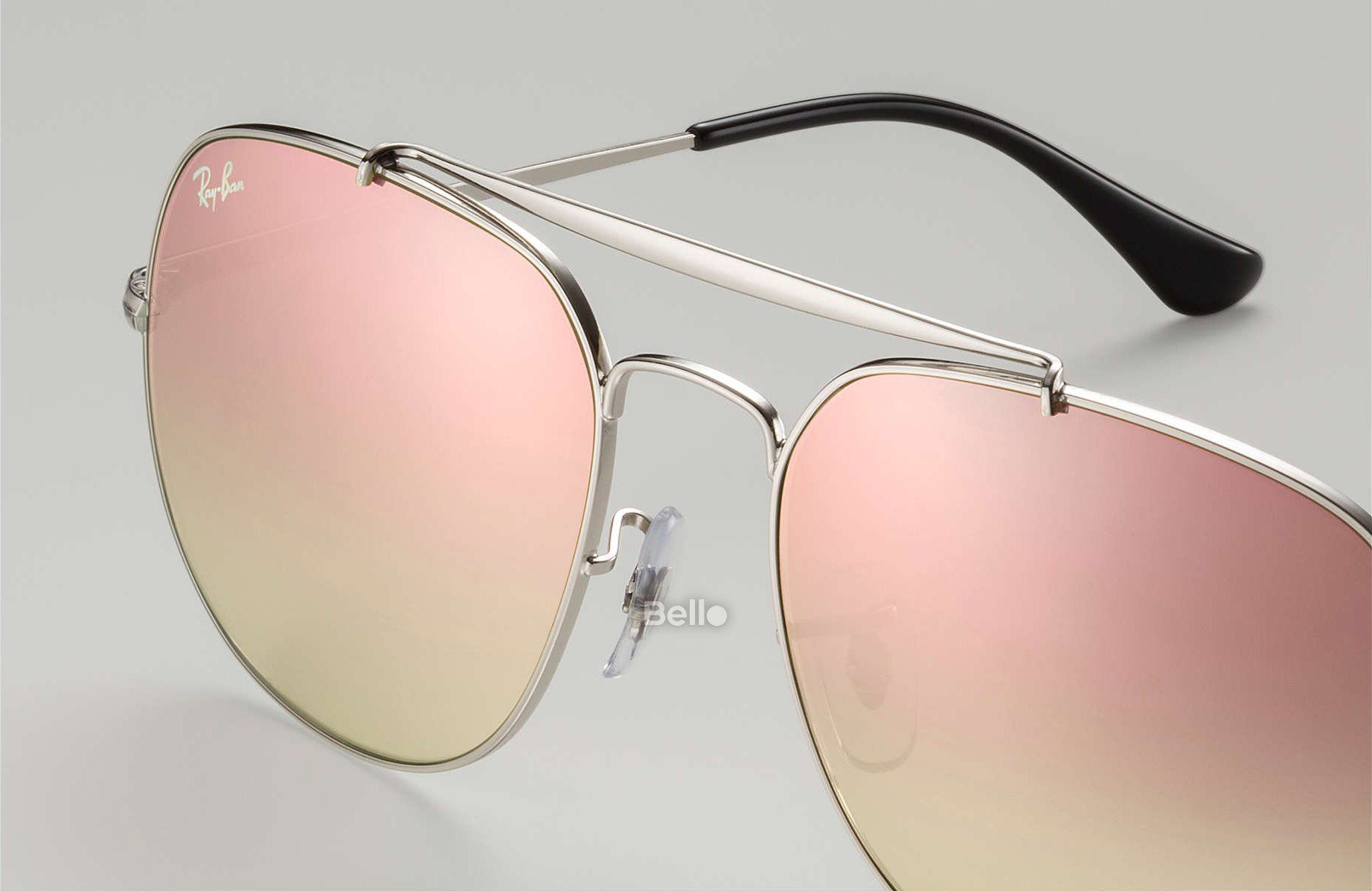RB3561 003/7O Kính râm Ray-Ban chính hãng Ray-Ban General Gọng màu bạc, mắt tráng gương màu đồng gradient