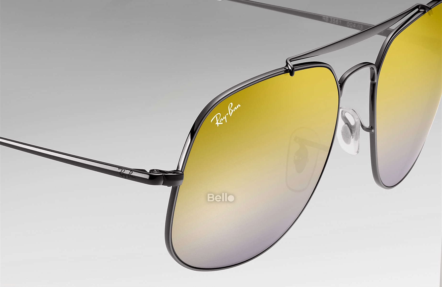 RB3561 004/I3 Kính râm Ray-Ban chính hãng Ray-Ban General Gọng màu thuốc súng, mắt tráng gương nâu gradient