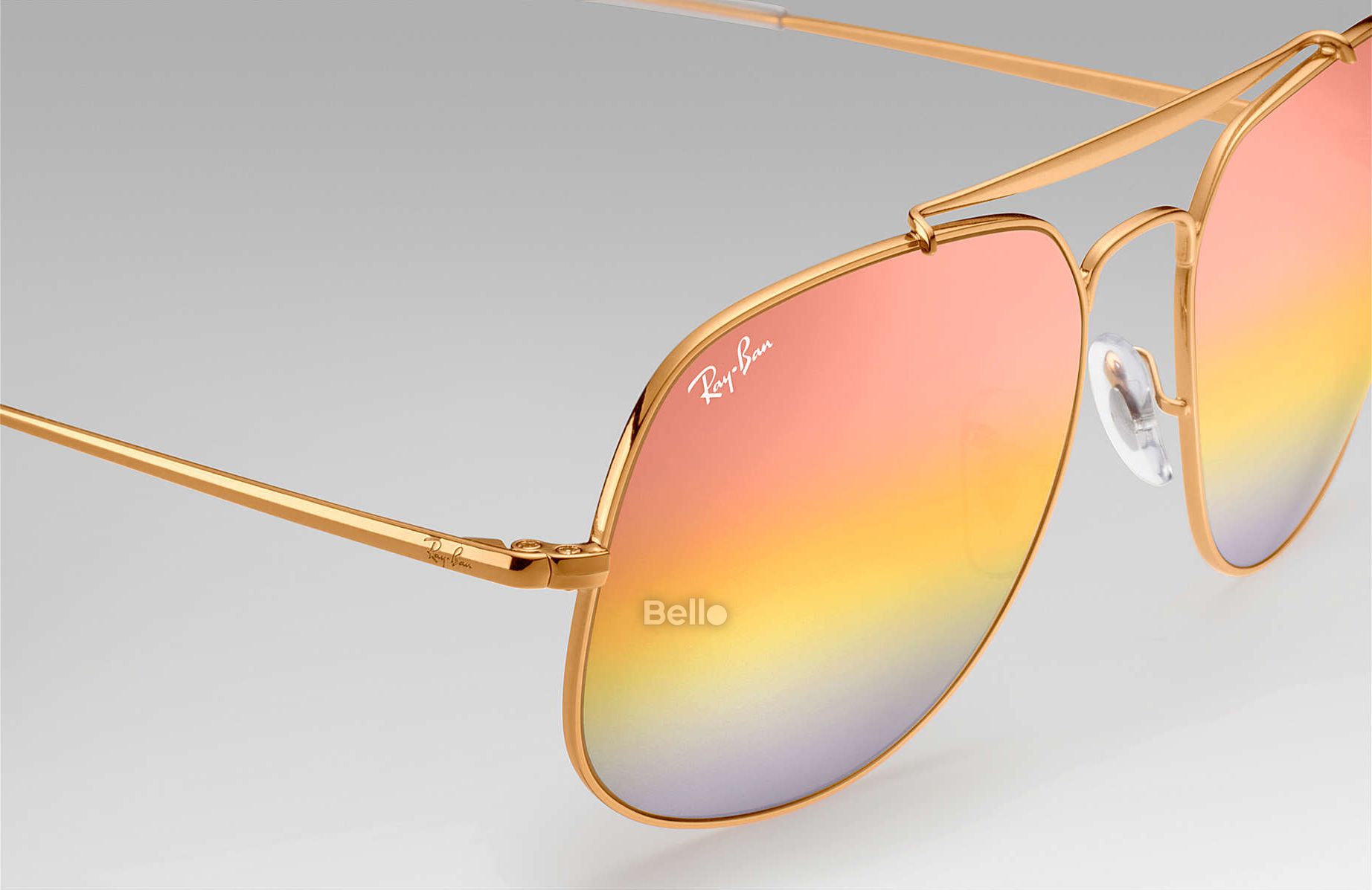 RB3561 9001/I1 Kính râm Ray-Ban chính hãng Ray-Ban General Gọng màu đồng, mắt tráng gương hồng gradient