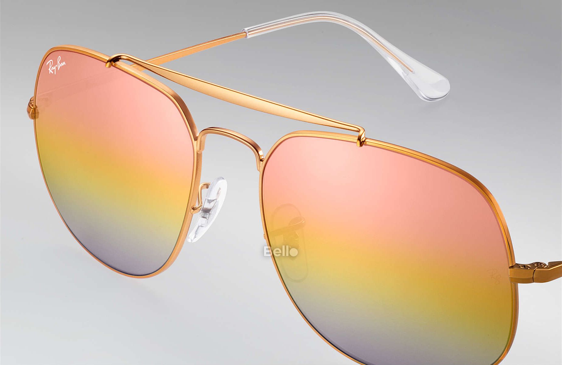 RB3561 9001/I1 Kính râm Ray-Ban chính hãng Ray-Ban General Gọng màu đồng, mắt tráng gương hồng gradient