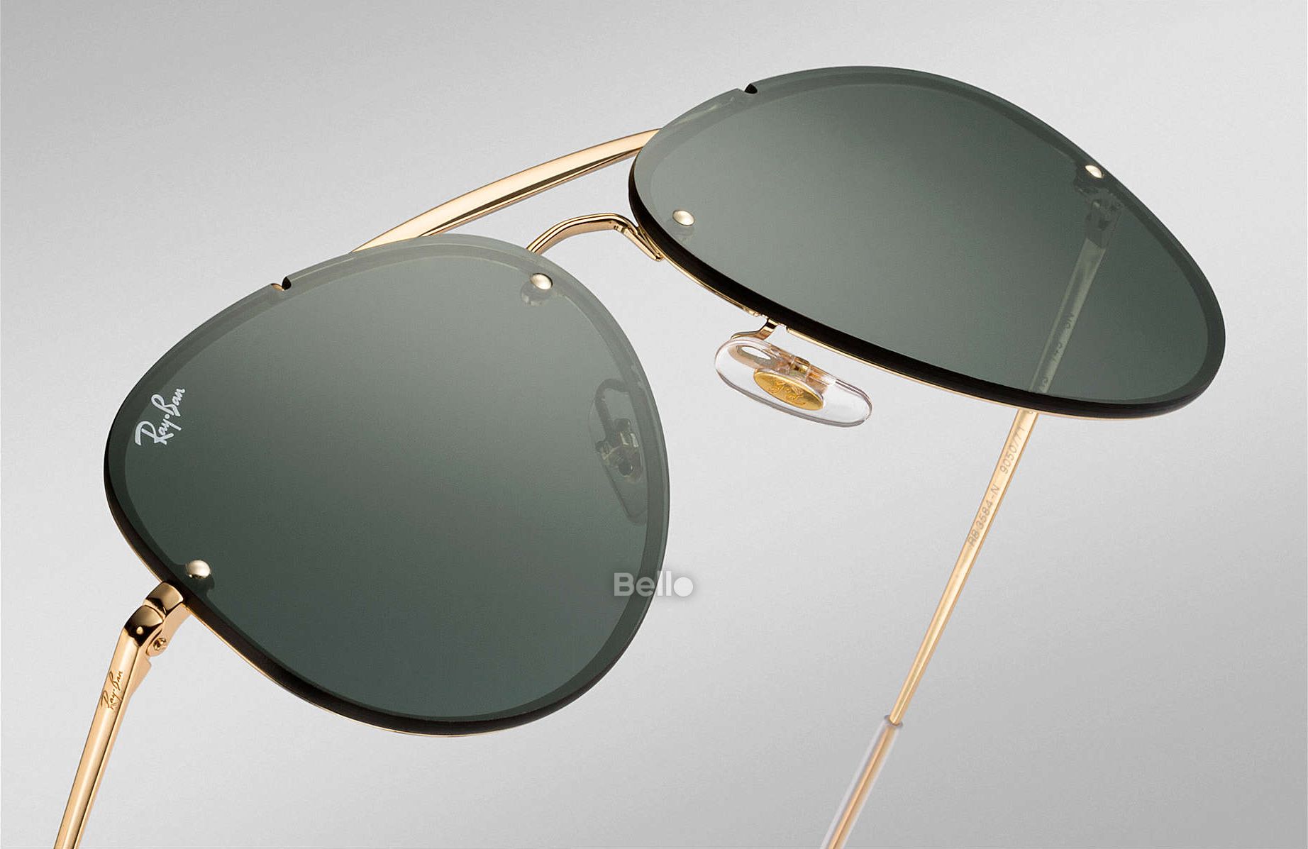 RB3584N 9050/71 Kính râm Ray-Ban chính hãng Ray-Ban Blaze Aviator Gọng vàng, mắt xanh G-15