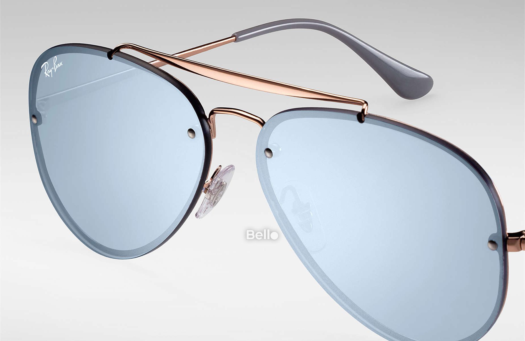 RB3584N 9053/1U Kính râm Ray-Ban chính hãng Ray-Ban Blaze Aviator Gọng vàng, mắt tráng gương xanh