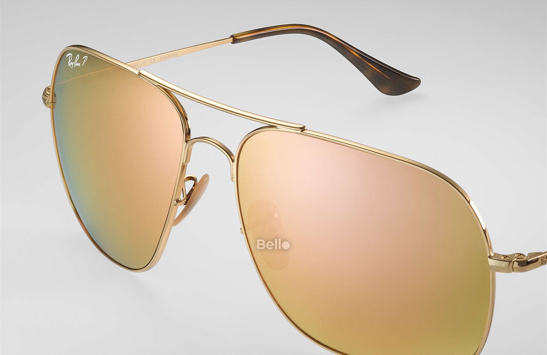 RB3587CH 001/I0 Kính râm Ray-Ban chính hãng Ray-Ban Chromance Gọng màu vàng gold, mắt tráng gương vàng hồng polarized chromance