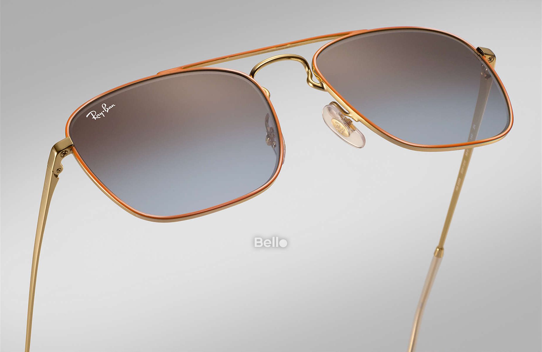 RB3588 9061/2W Kính râm Ray-Ban chính hãng Gọng màu cam, vàng gold, mắt nâu gradient