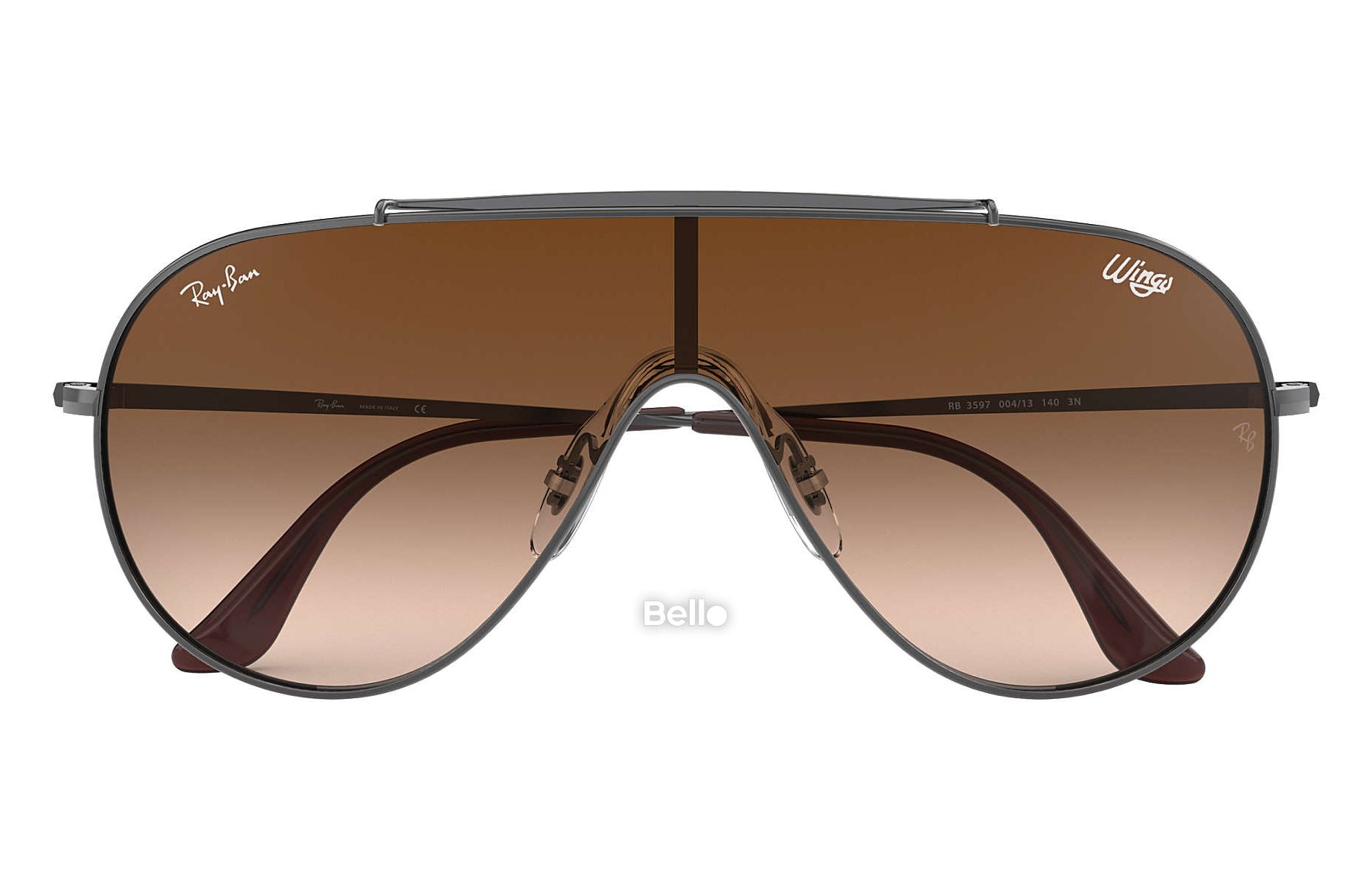 RB3597 004/13 Kính râm Ray-Ban chính hãng Ray-Ban Wings Gọng màu thuốc súng, mắt nâu gradient