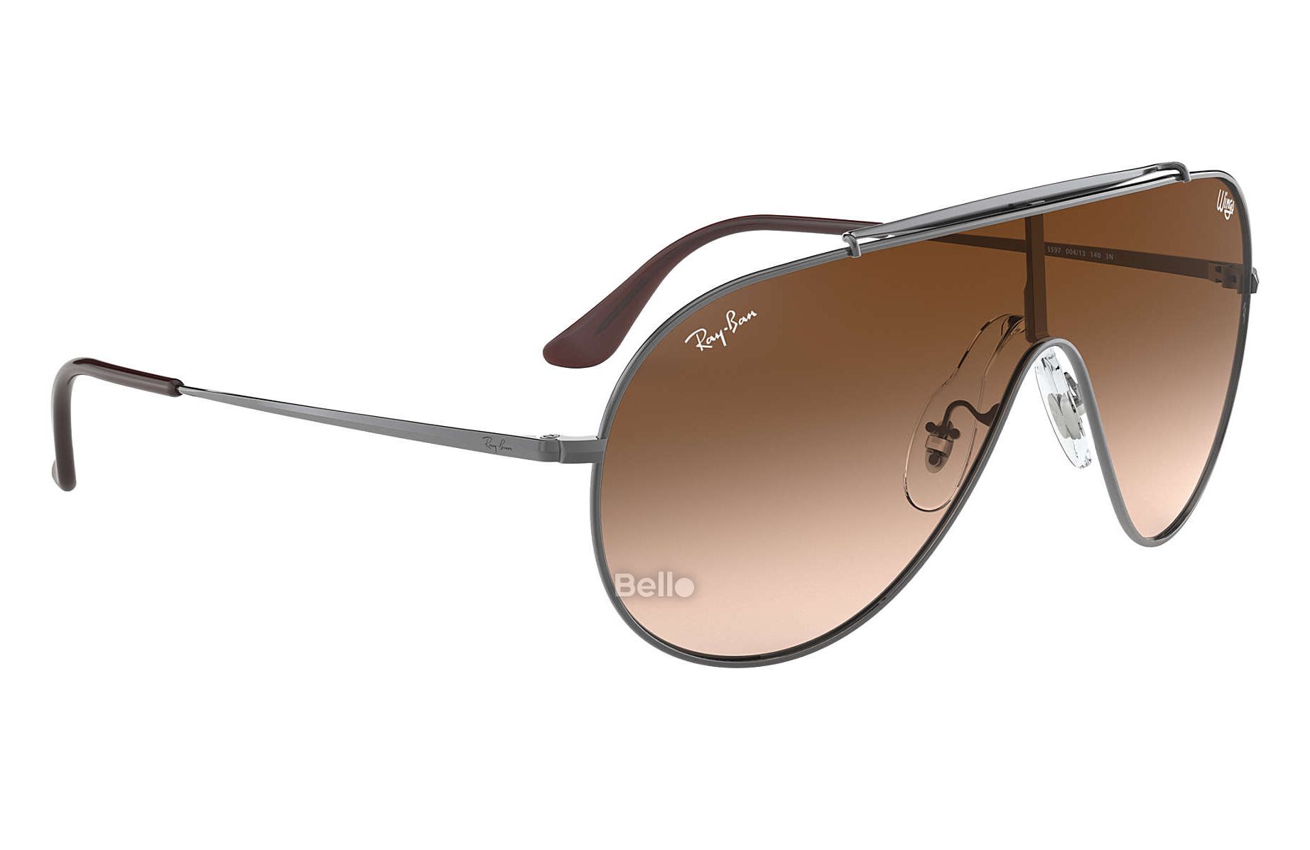 RB3597 004/13 Kính râm Ray-Ban chính hãng Ray-Ban Wings Gọng màu thuốc súng, mắt nâu gradient
