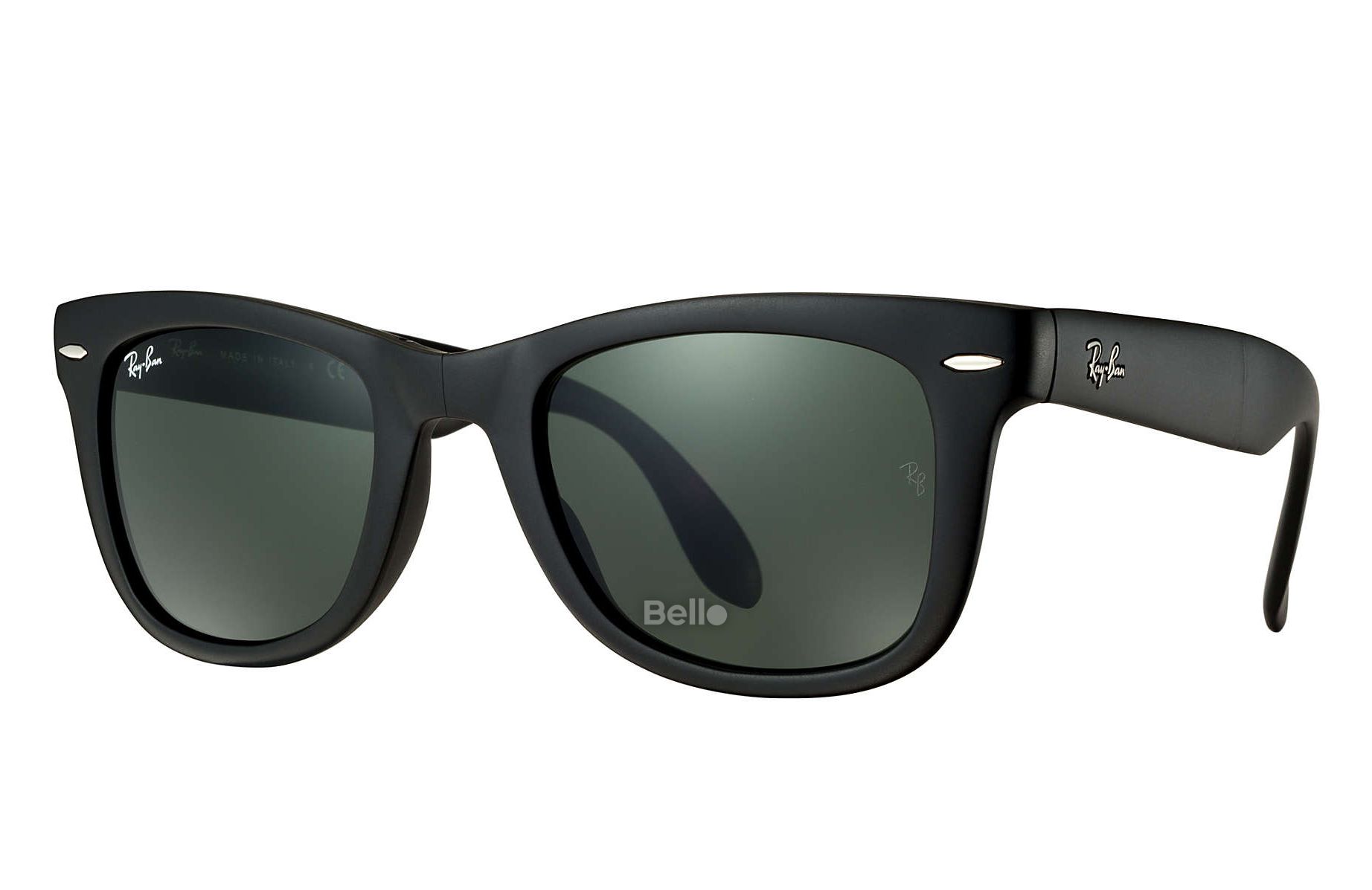 RB4105 601S Size 54 Kính râm Ray-Ban chính hãng Ray-Ban Wayfarer Folding Classic Gọng đen nhám, mắt xanh đen G-15