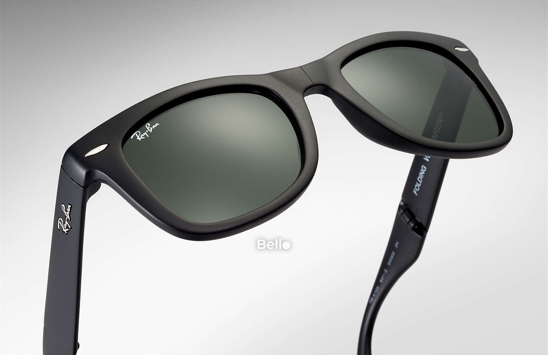 RB4105 601S Size 54 Kính râm Ray-Ban chính hãng Ray-Ban Wayfarer Folding Classic Gọng đen nhám, mắt xanh đen G-15