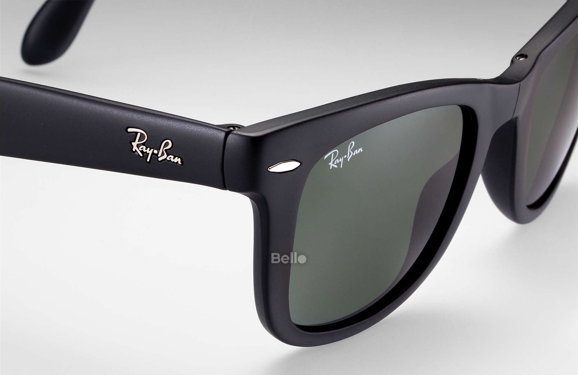 RB4105 601S Size 54 Kính râm Ray-Ban chính hãng Ray-Ban Wayfarer Folding Classic Gọng đen nhám, mắt xanh đen G-15