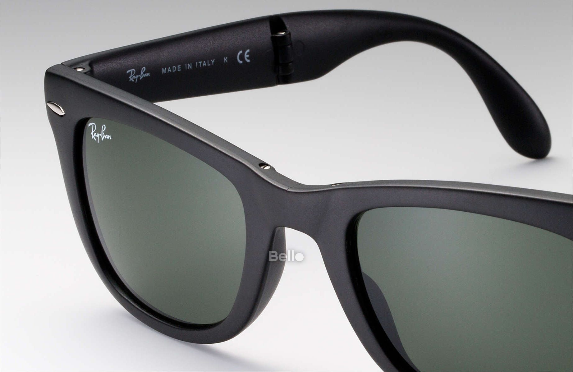 RB4105 601S Size 54 Kính râm Ray-Ban chính hãng Ray-Ban Wayfarer Folding Classic Gọng đen nhám, mắt xanh đen G-15