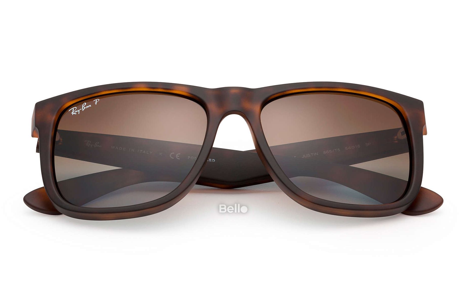 RB4165 865/T5 Kính râm Ray-Ban chính hãng Ray-Ban Justin Classic Gọng đồi mồi, mắt nâu gradient polarized