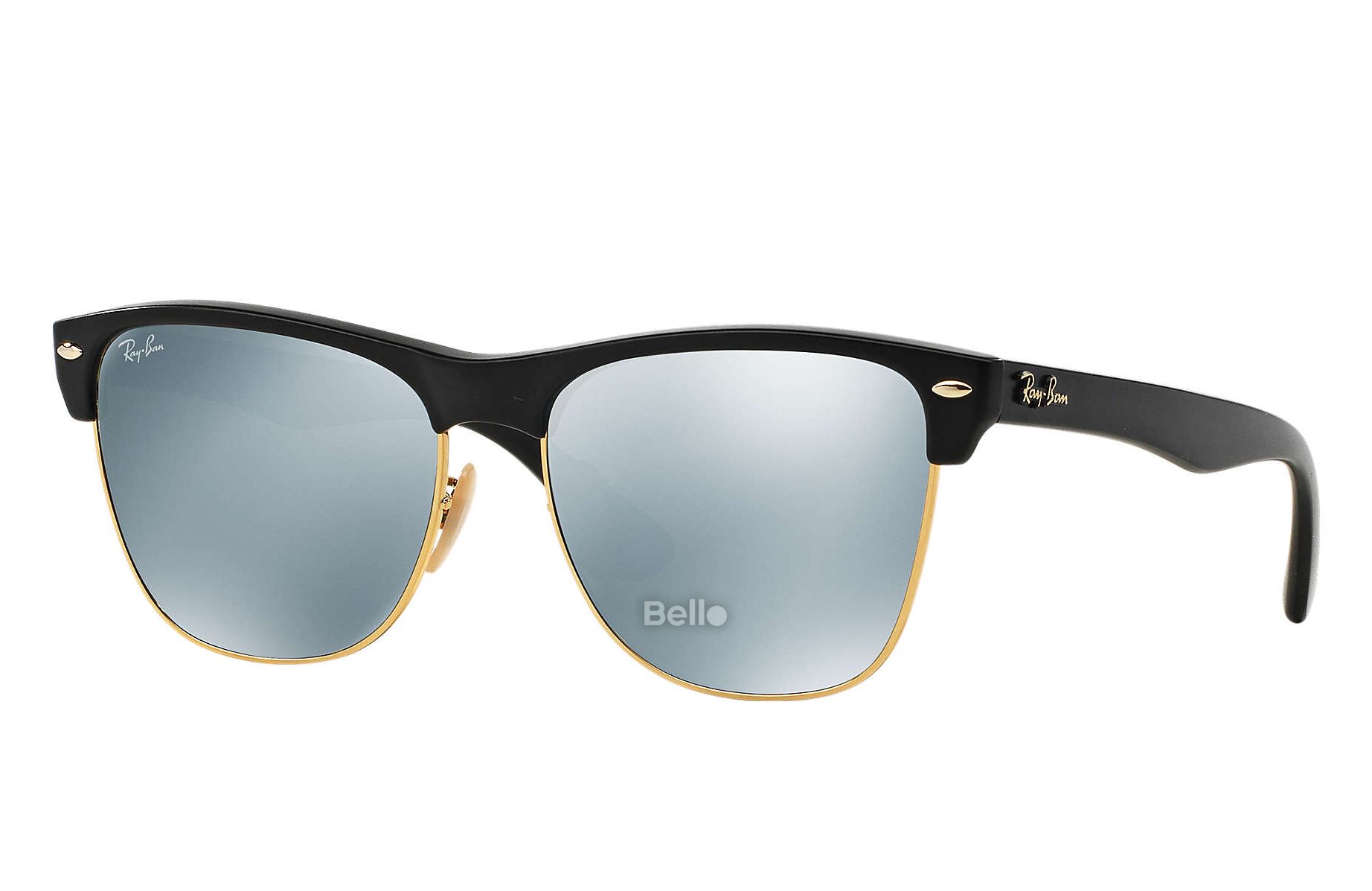 RB4175 877/30 Kính râm Ray-Ban chính hãng Ray-Ban Clubmaster Oversized Flash Lenses Gọng đen, mắt xanh đen G-15