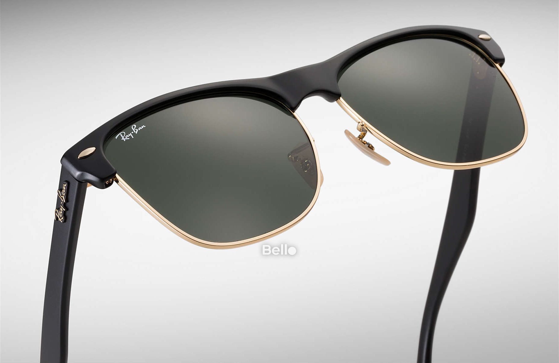 RB4175 877 Kính râm Ray-Ban chính hãng Ray-Ban Clubmaster Oversized Gọng đen, mắt xanh đen G-15