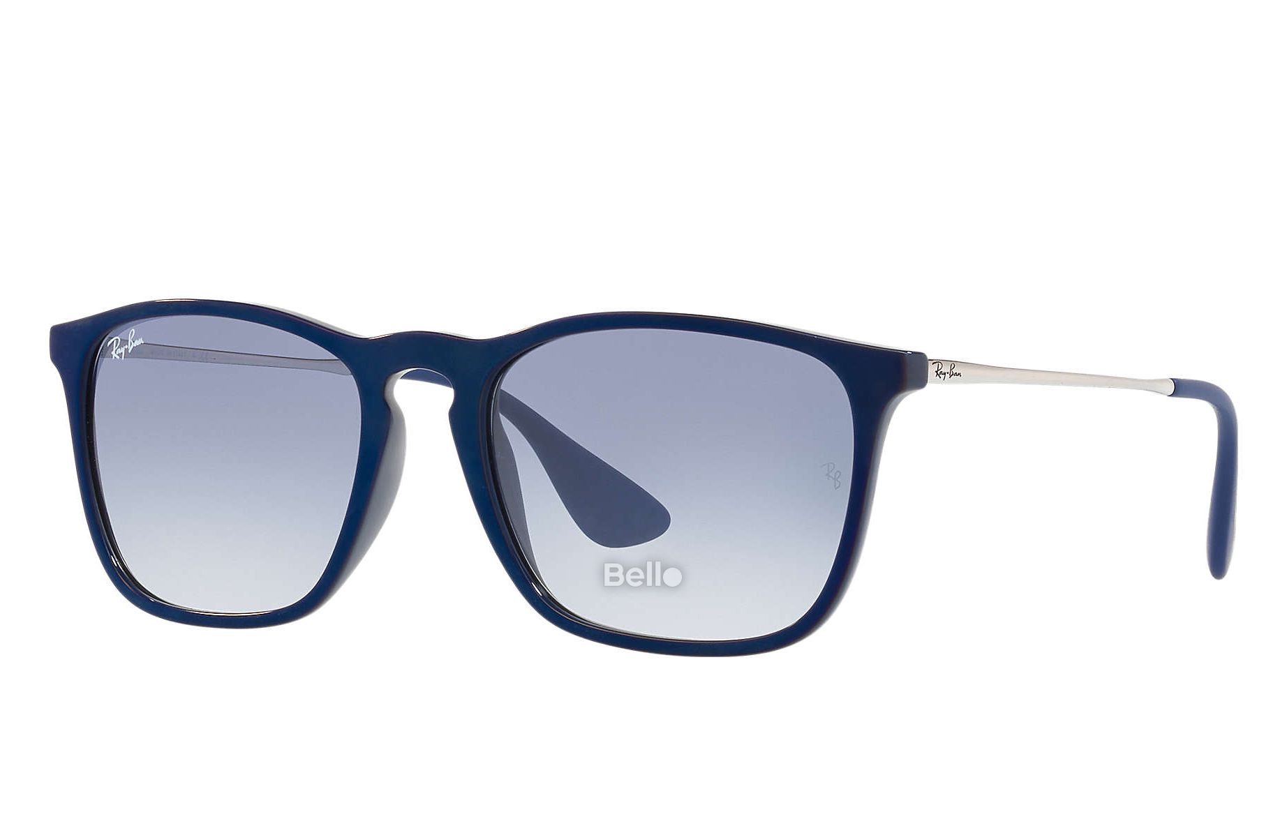 RB4187 6317/19 Kính râm Ray-Ban chính hãng Ray-Ban Chris Gọng bạc, xanh dương, mắt xanh dương gradient