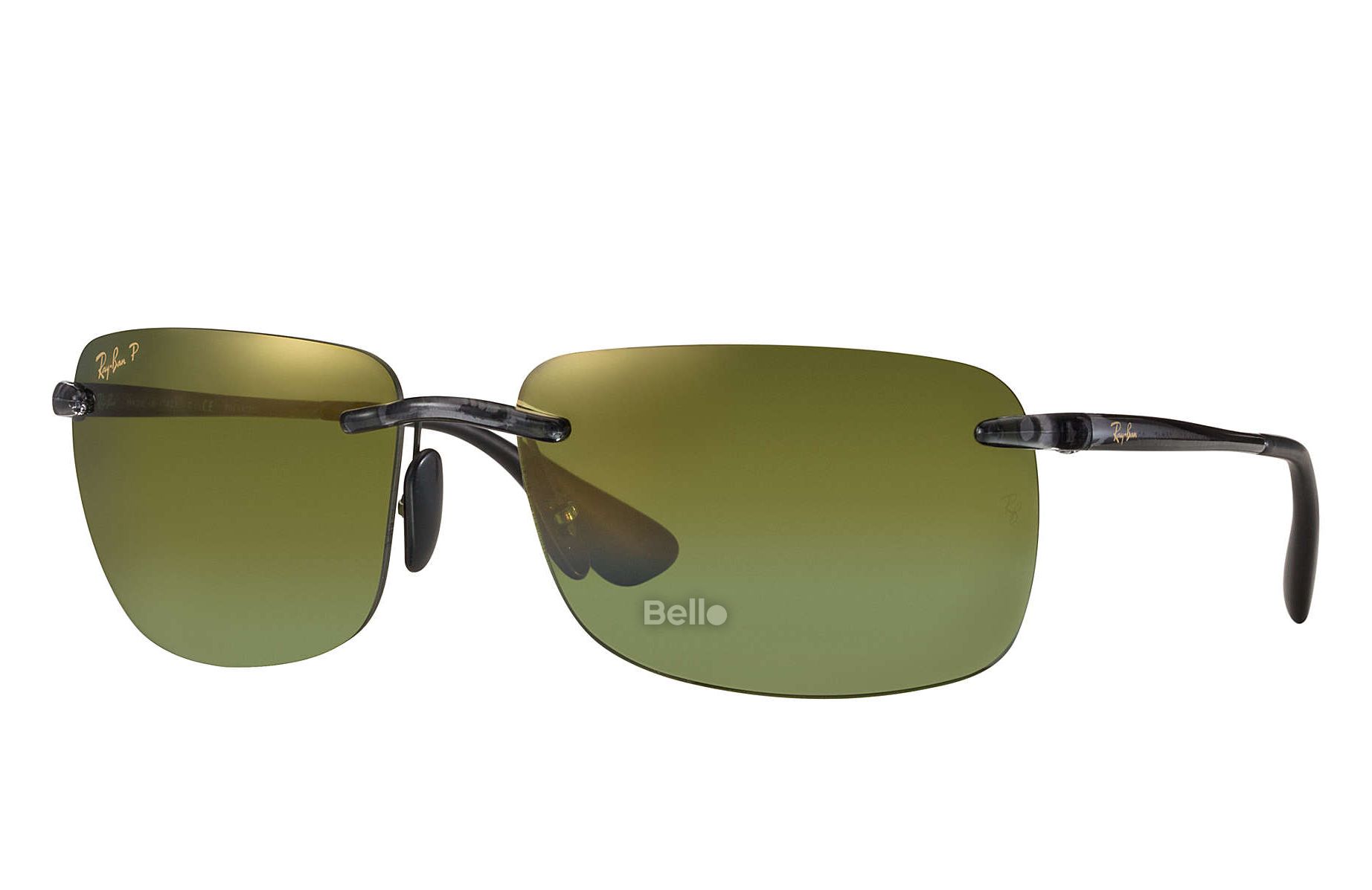 RB4255 621/6O Kính râm Ray-Ban chính hãng Ray-Ban Chromance Gọng màu xám, mắt tráng gương xanh lá polarized chromance