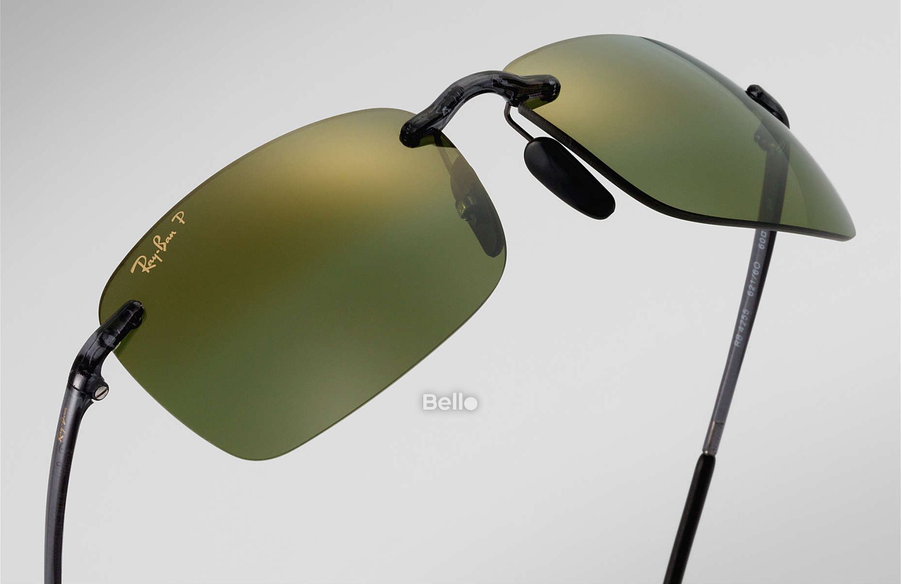 RB4255 621/6O Kính râm Ray-Ban chính hãng Ray-Ban Chromance Gọng màu xám, mắt tráng gương xanh lá polarized chromance