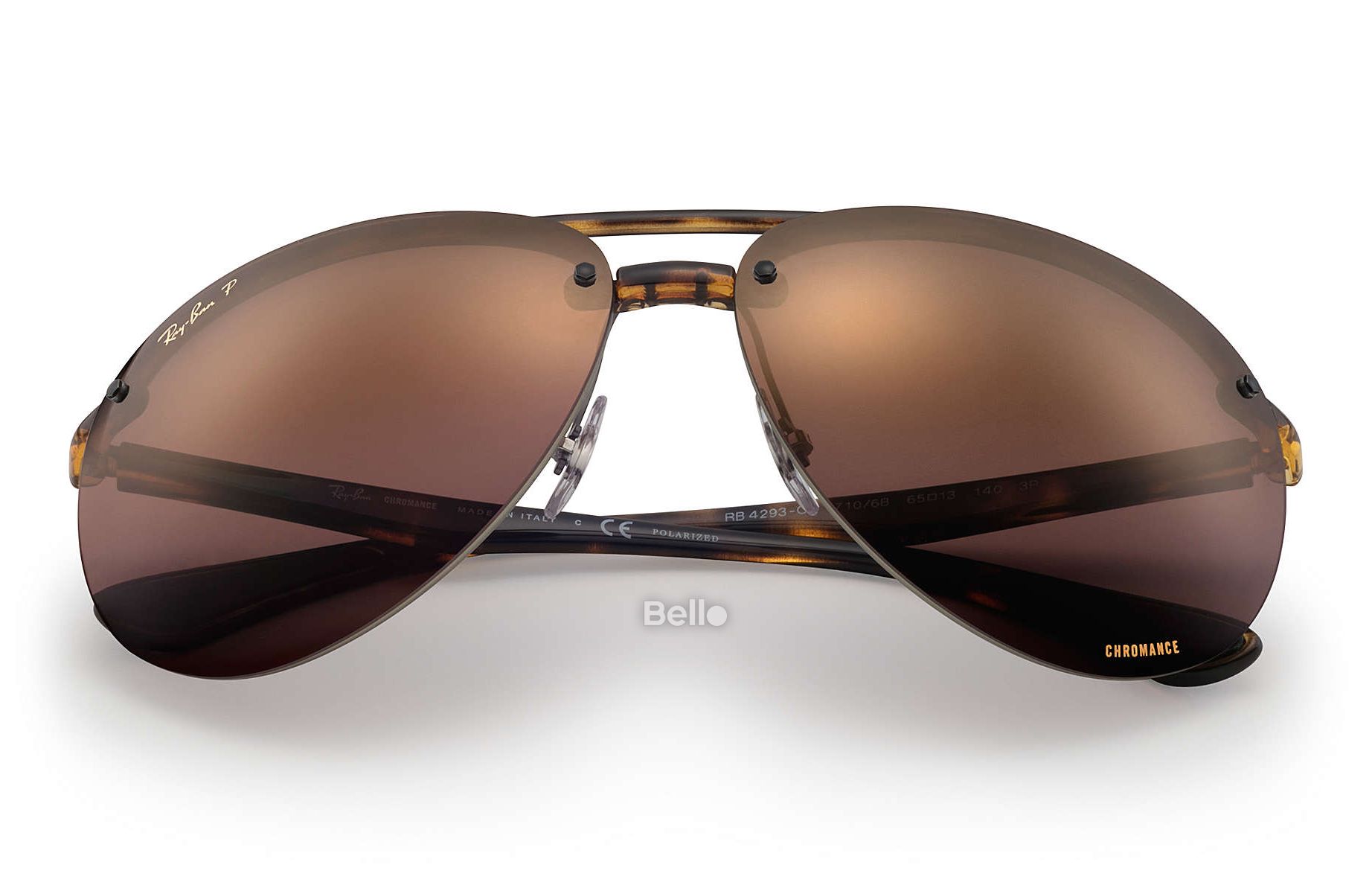 RB4293CH 710/6B Kính râm Ray-Ban chính hãng Ray-Ban Chromance Gọng màu đồi mồi, mắt tráng gương tím polarized chromance