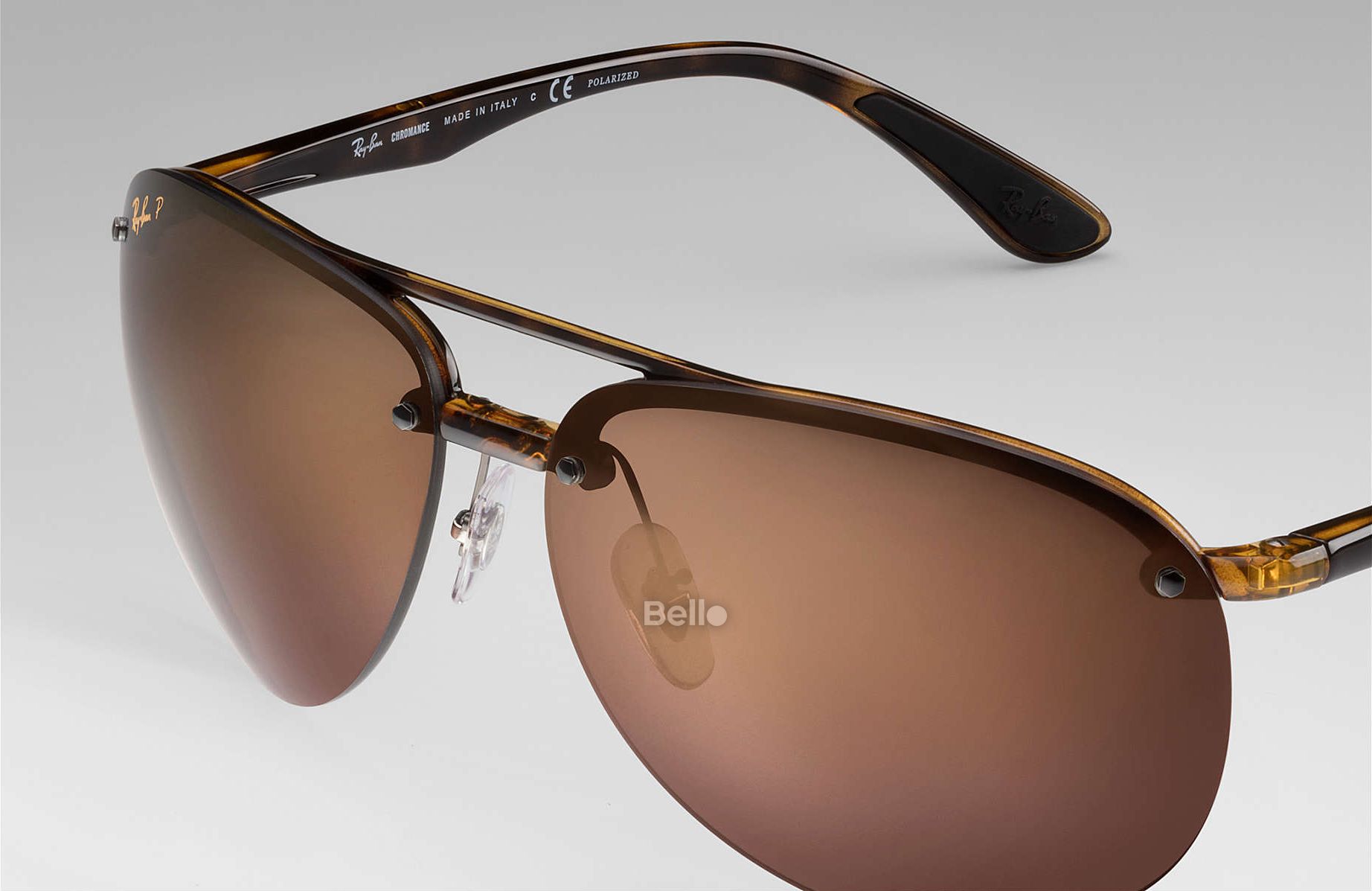 RB4293CH 710/6B Kính râm Ray-Ban chính hãng Ray-Ban Chromance Gọng màu đồi mồi, mắt tráng gương tím polarized chromance