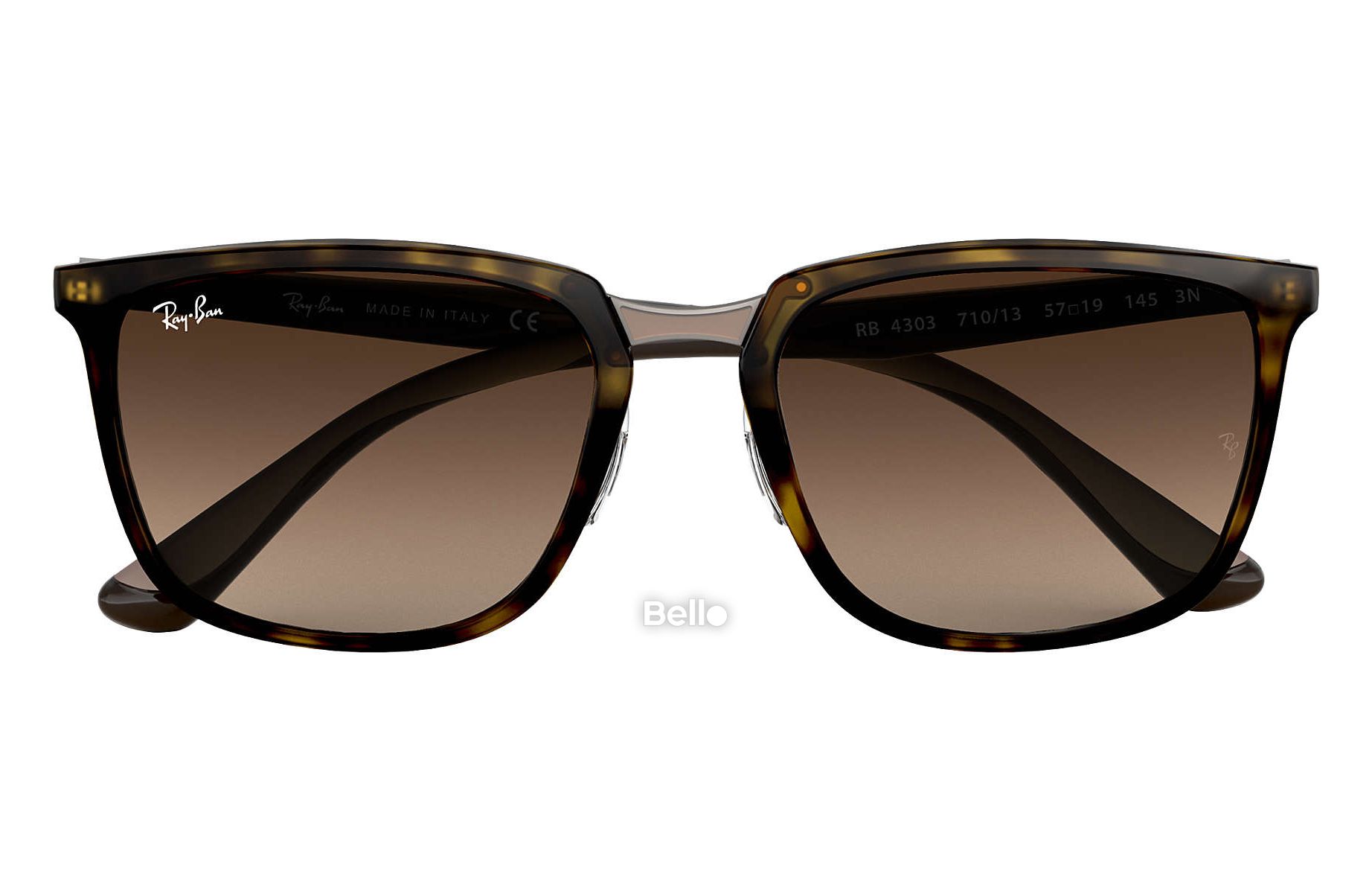 RB4303 710/13 Kính râm Ray-Ban chính hãng Gọng đồi mồi xám đen, mắt nâu gradient