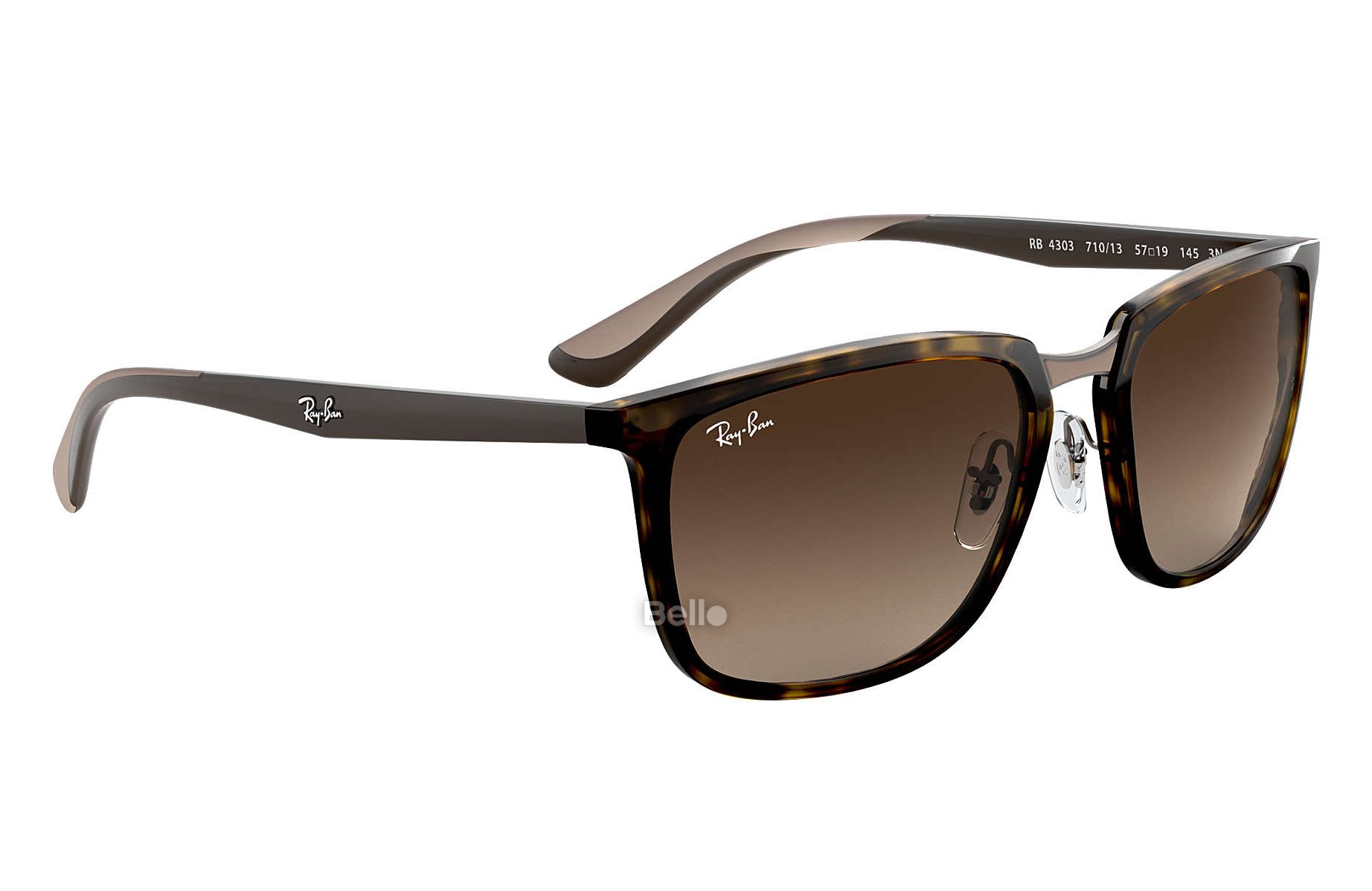 RB4303 710/13 Kính râm Ray-Ban chính hãng Gọng đồi mồi xám đen, mắt nâu gradient