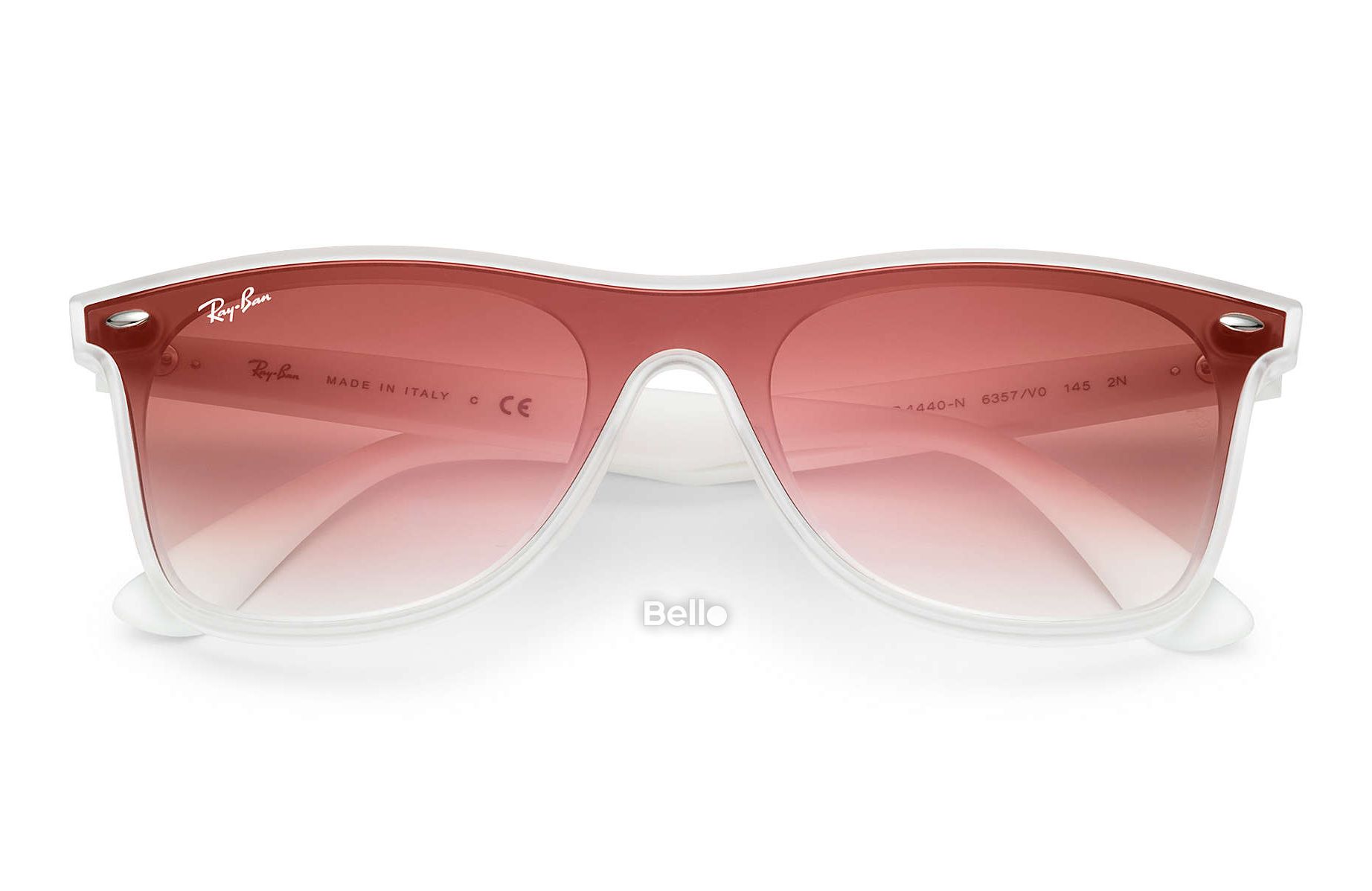 RB4440NF 6357/V0 Kính râm Ray-Ban chính hãng Ray-Ban Blaze Wayfarer Gọng đỏ trong suốt, mắt tráng gương đỏ gradient