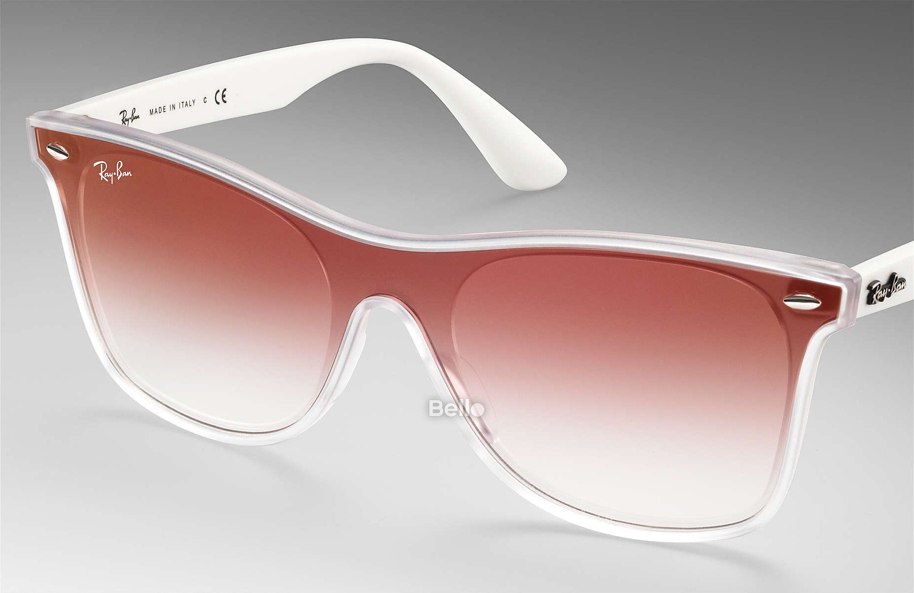 RB4440NF 6357/V0 Kính râm Ray-Ban chính hãng Ray-Ban Blaze Wayfarer Gọng đỏ trong suốt, mắt tráng gương đỏ gradient