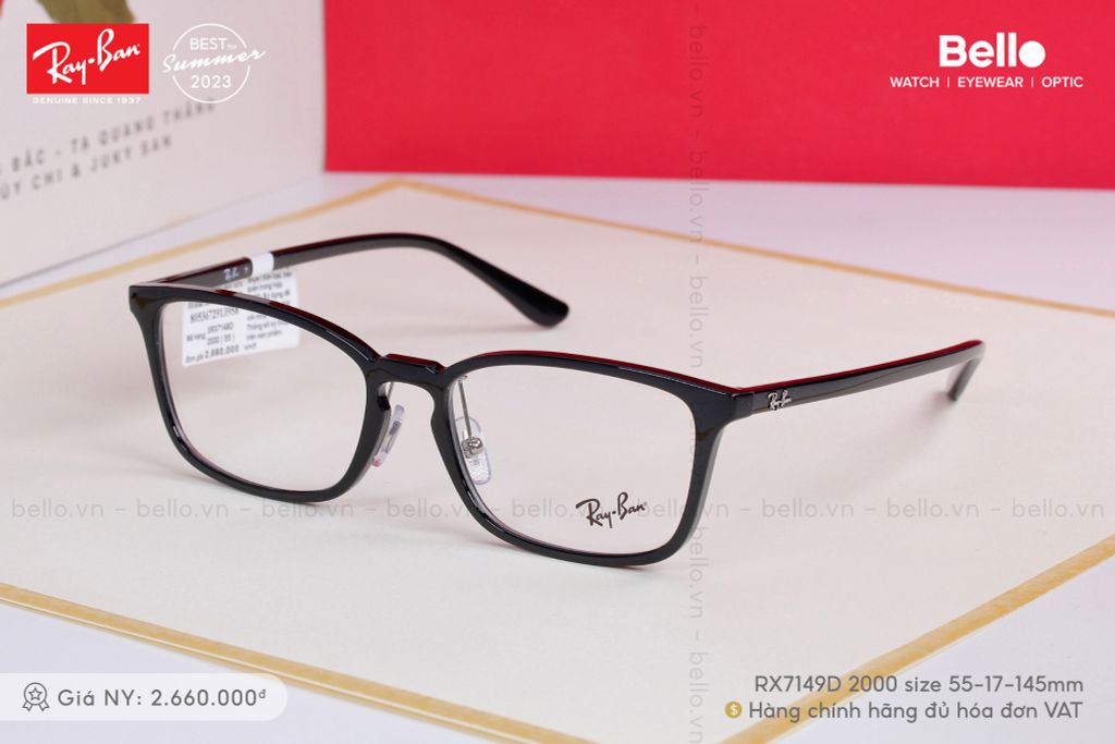  Gọng Kính Ray-Ban RX7149D 2000 size 55 chính hãng GIÁ TỐT LIÊN HỆ 0948.74.5959 (Mrs.Hà) 