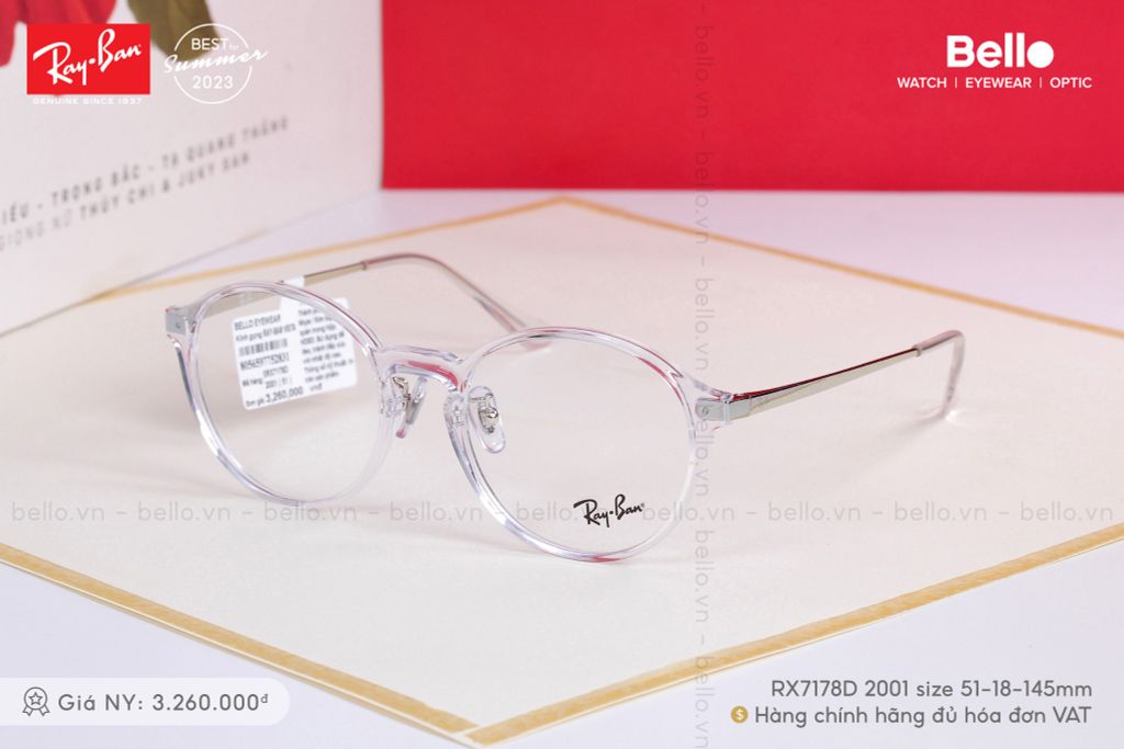  Gọng Kính Ray-Ban RX7178D 2001 Size 51 chính hãng GIÁ TỐT LIÊN HỆ 0948.74.5959 (Mrs.Hà) 