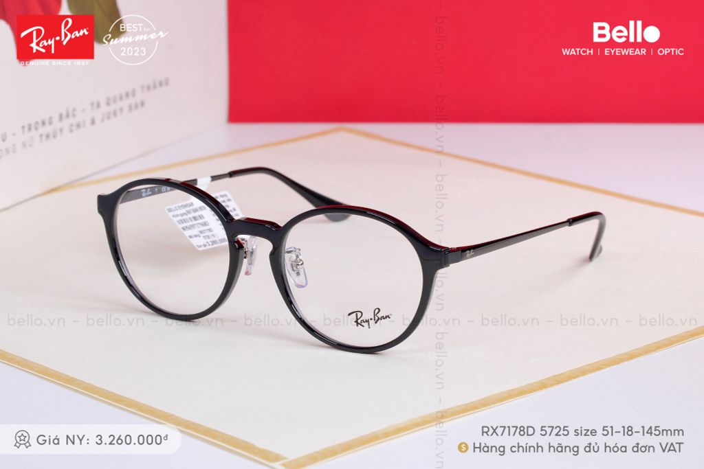  Gọng Kính Ray-Ban RX7178D 5725 size 51 chính hãng GIÁ TỐT LIÊN HỆ 0948.74.5959 (Mrs.Hà) 