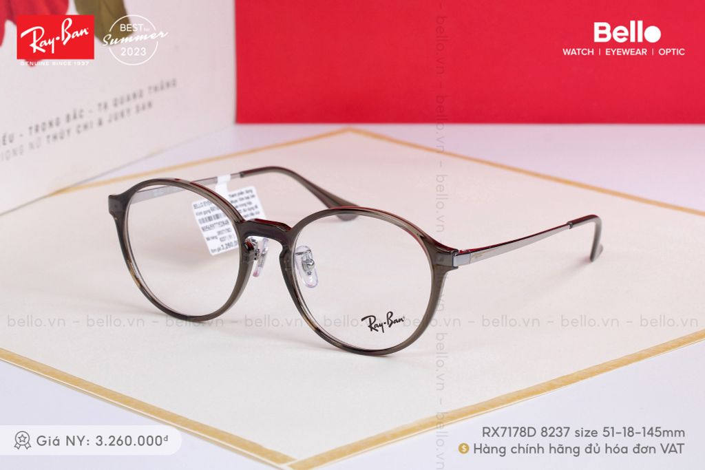  Gọng Kính Ray-Ban RX7178D 8237 Size 51 chính hãng GIÁ TỐT LIÊN HỆ 0948.74.5959 (Mrs.Hà) 