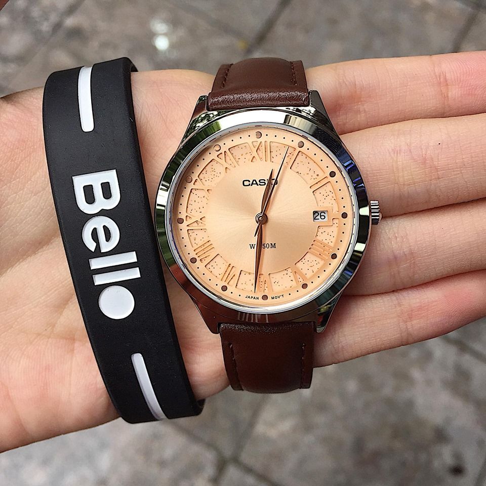Đồng hồ Casio Nữ LTP-E141L-5A chính hãng, giá rẻ, Thay Pin Trọn Đời