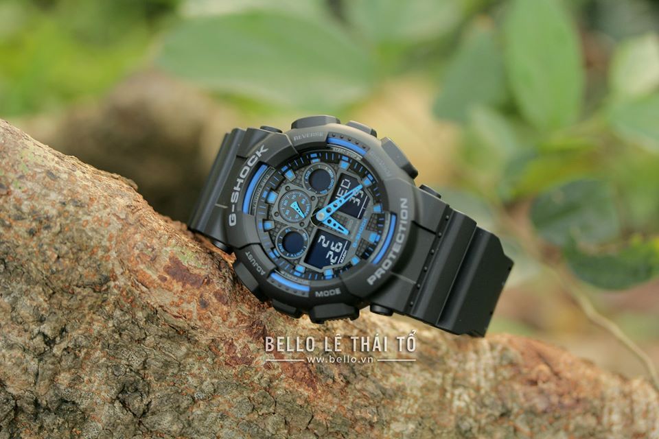  [Pin Miễn Phí Trọn Đời] GA-100-1A2 - Đồng hồ G-Shock Nam - Tem Vàng Chống Giả 