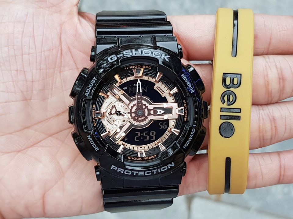 GA-110MMC-1A - Đồng hồ Casio G-Shock chính hãng - Dây đen mặt vàng hồng