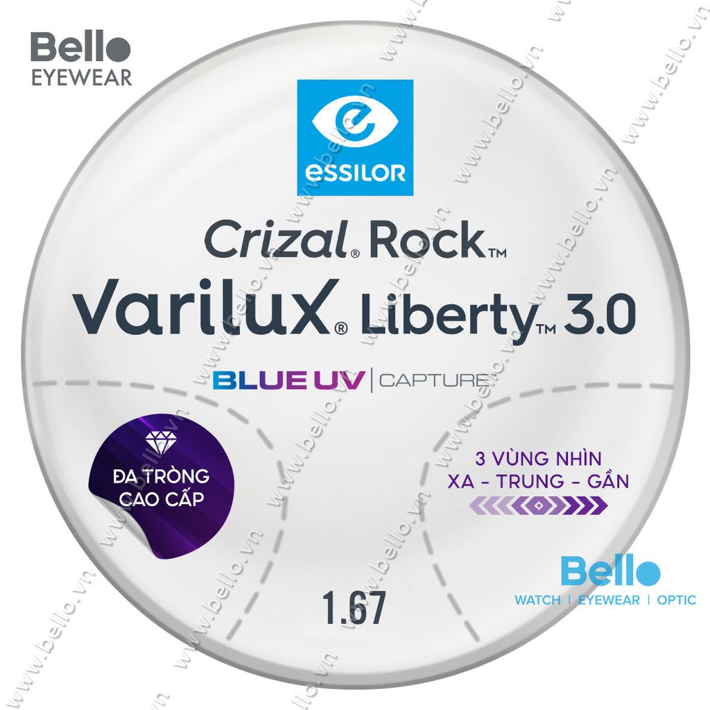  Đa Tròng Cao Cấp Essilor Varilux Liberty 3.0 BlueUV Capture 