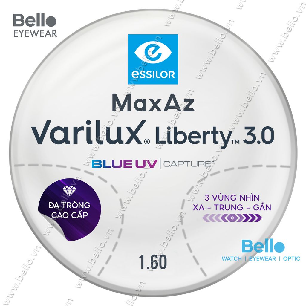  Đa Tròng Cao Cấp Essilor Varilux Liberty 3.0 BlueUV Capture 