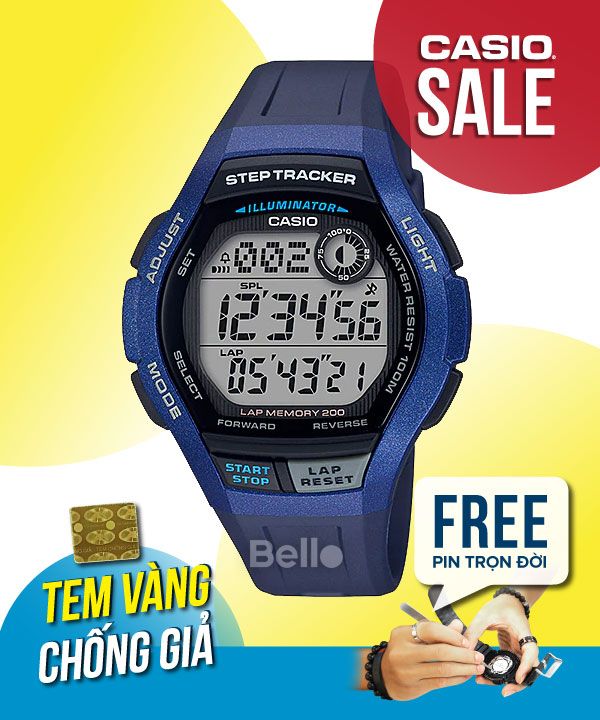 Đồng hồ Casio Nam WS-2000H-2A chính hãng, giá rẻ, Thay Pin Trọn Đời