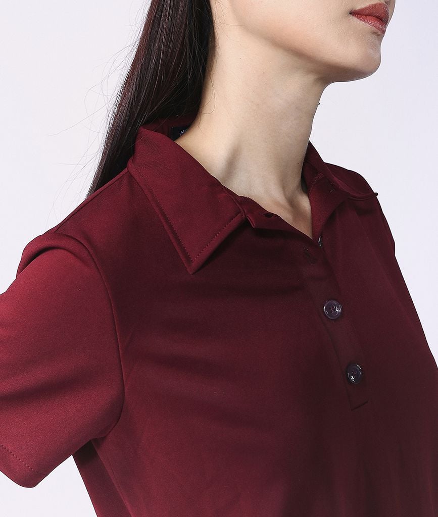 Đầm suông thun cổ trụ