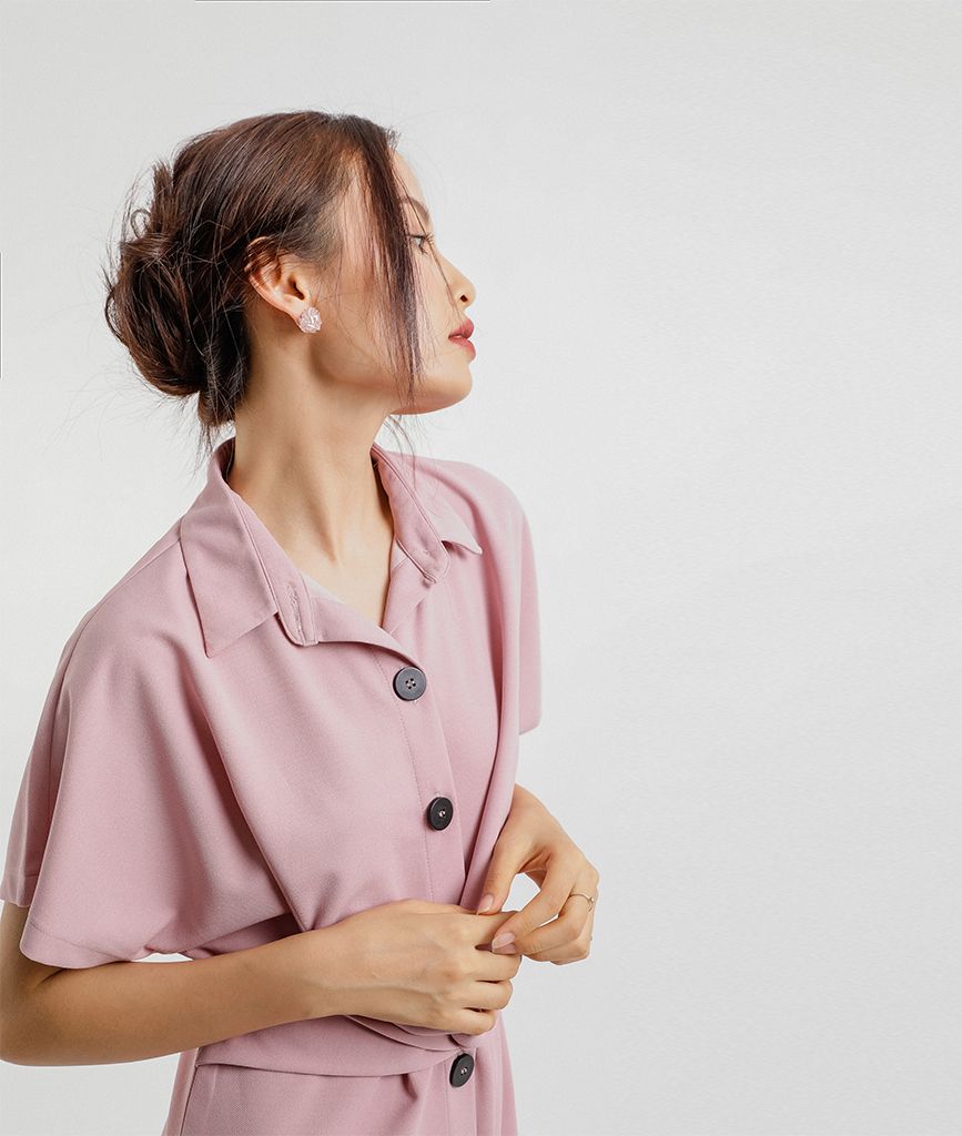 Đầm thun dây chéo eo