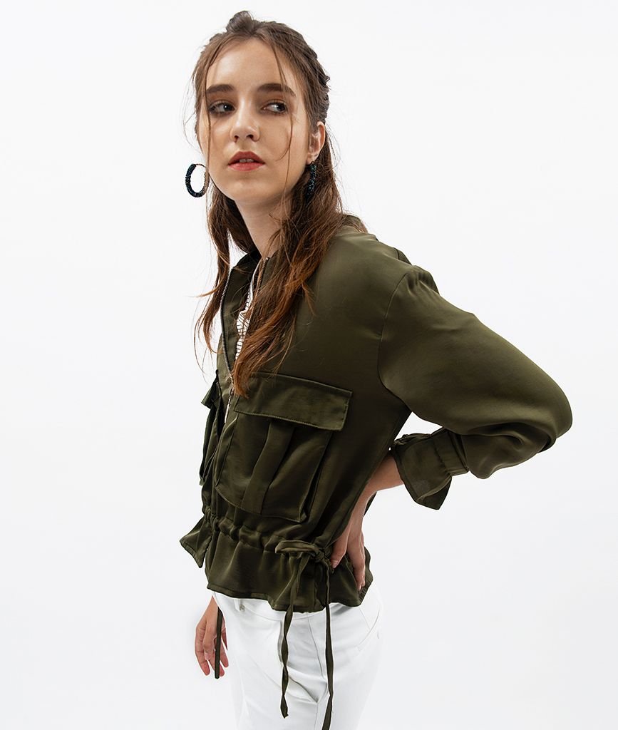 Áo khoác thô jacket túi hộp