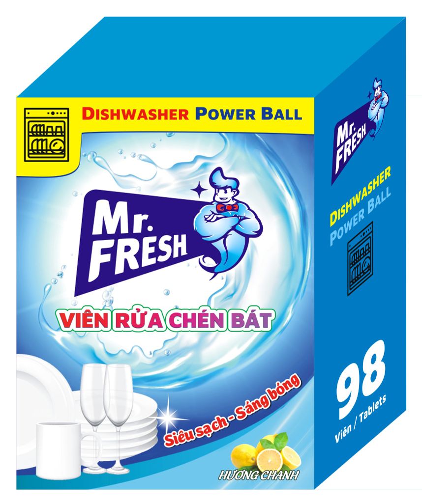 Viên rửa chén bát Mr.Fresh hộp 98 viên