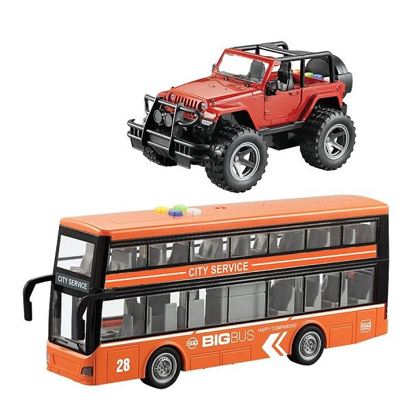Đồ Chơi Vecto Combo Xe Buýt Hai Tầng- Xe Jeep CB-912A-390A
